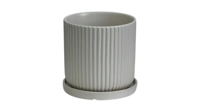 Cache-pot en céramique italienne avec soucoupe