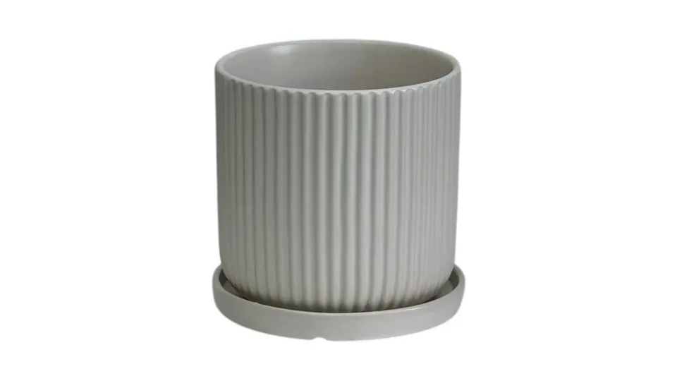 Cache-pot en céramique italienne avec soucoupe