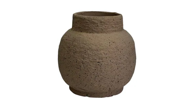 Vase décoratif rond en béton brut