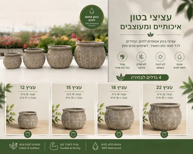 Pot en béton étanche