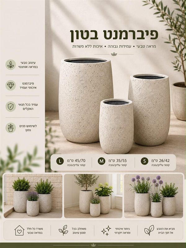 Tall Concrete Fibrecement Planter