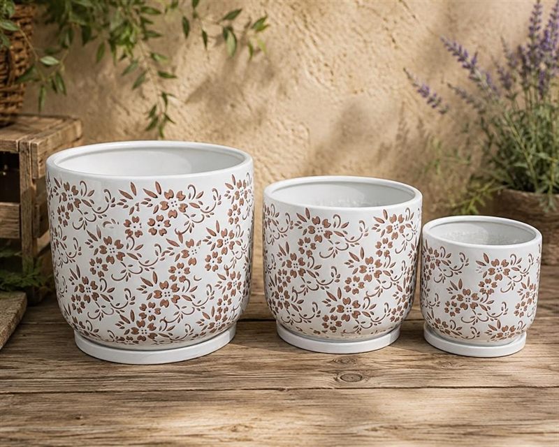 Terracotta Bloom Ceramic Planter: image 1