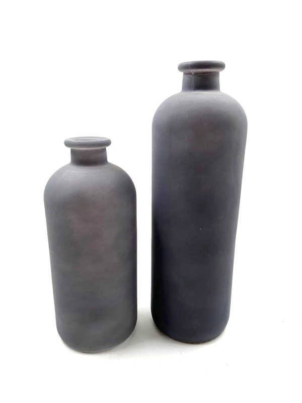 Milky Grey Glass Vase, 28×11 cm: image 1